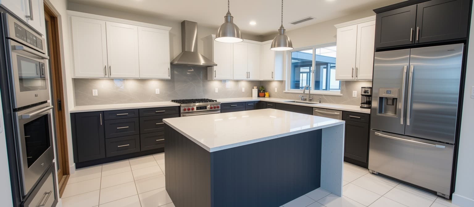 Kitchen in St Albans following completion of demolition works